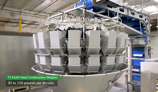 High Tek T5 20-Head Combination Weigher with High Tek Z Conveyer system.